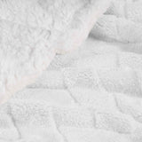 Nuuk Jacquard Lattice Fleece Plush Fluffy Sherpa Reversible Blanket