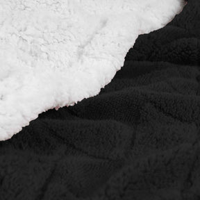 Nuuk Jacquard Lattice Fleece Plush Fluffy Sherpa Reversible Blanket