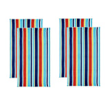 Oceana Stripe Oversized Cotton 4 Piece Beach Towel Set