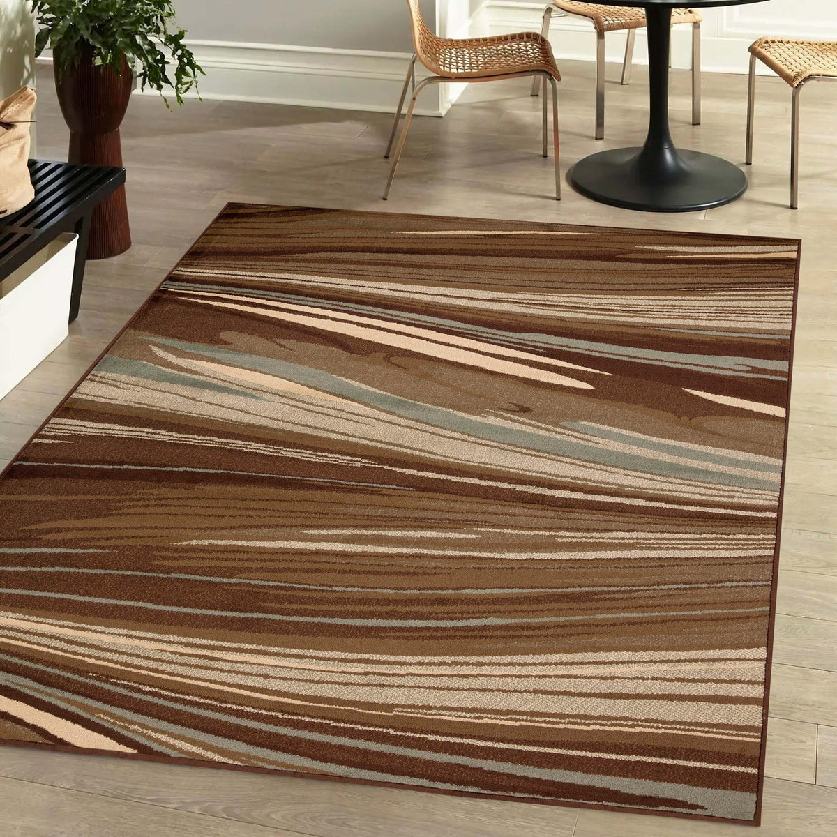 Ondes Abstract Wavy Lines Indoor Area Rugs or Runner Rug