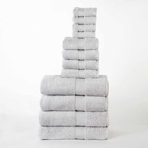 Organic Cotton Plush Solid Assorted 12 Piece Towel Set