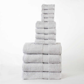Organic Cotton Plush Solid Assorted 12 Piece Towel Set