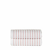 Organic Cotton Wave Plush Stripe 2 Piece Bath Sheet Towel Set