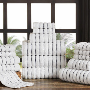 Organic Cotton Wave Plush Striped Assorted 16 Piece Towel Set