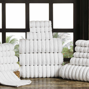 Organic Cotton Wave Plush Striped Assorted 16 Piece Towel Set
