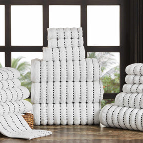 Organic Cotton Wave Plush Striped Assorted 16 Piece Towel Set