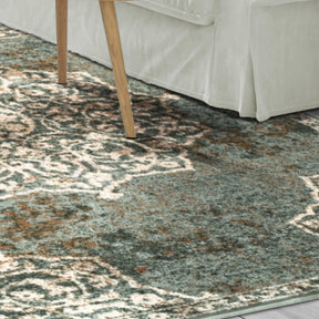 Oriental Medallion Oxidized Area Rug Or Door Mat Or Runner Rug