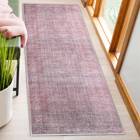 Oriental Vintage Medallion Power-Loomed Indoor Area Rug Garnet Red