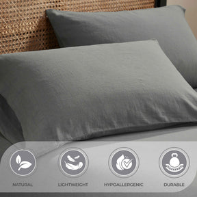 Orion Cotton Linen Blend Garment Washed Deep Pocket Bed Sheet Set