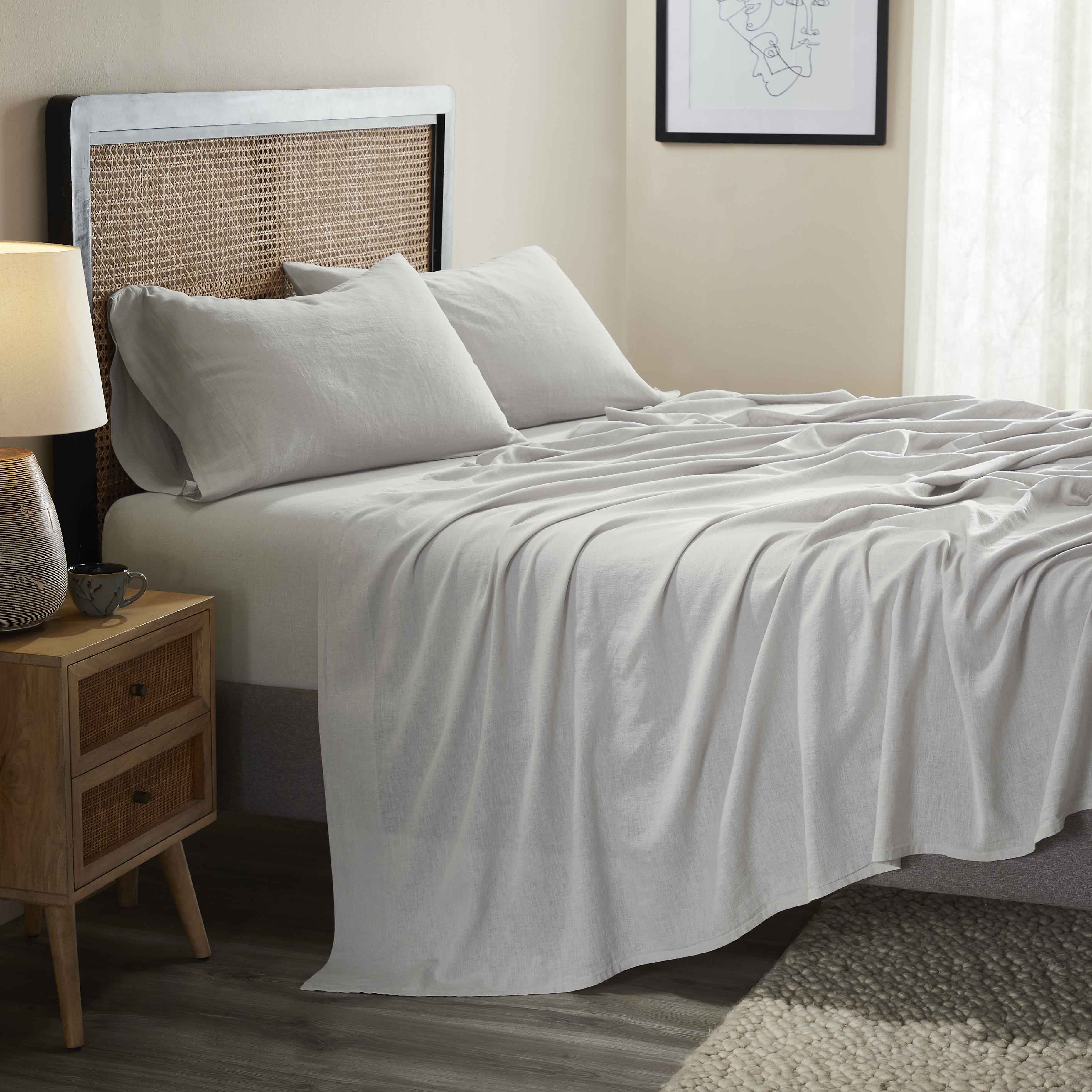 Orion Cotton Linen Blend Garment Washed Deep Pocket Bed Sheet Set
