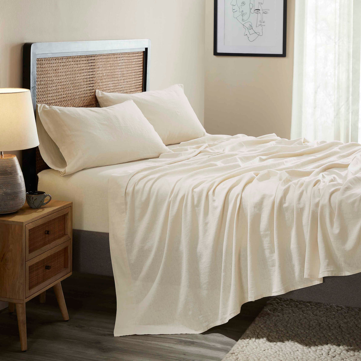 Orion Cotton Linen Garment Washed Deep Pocket Sheet Set