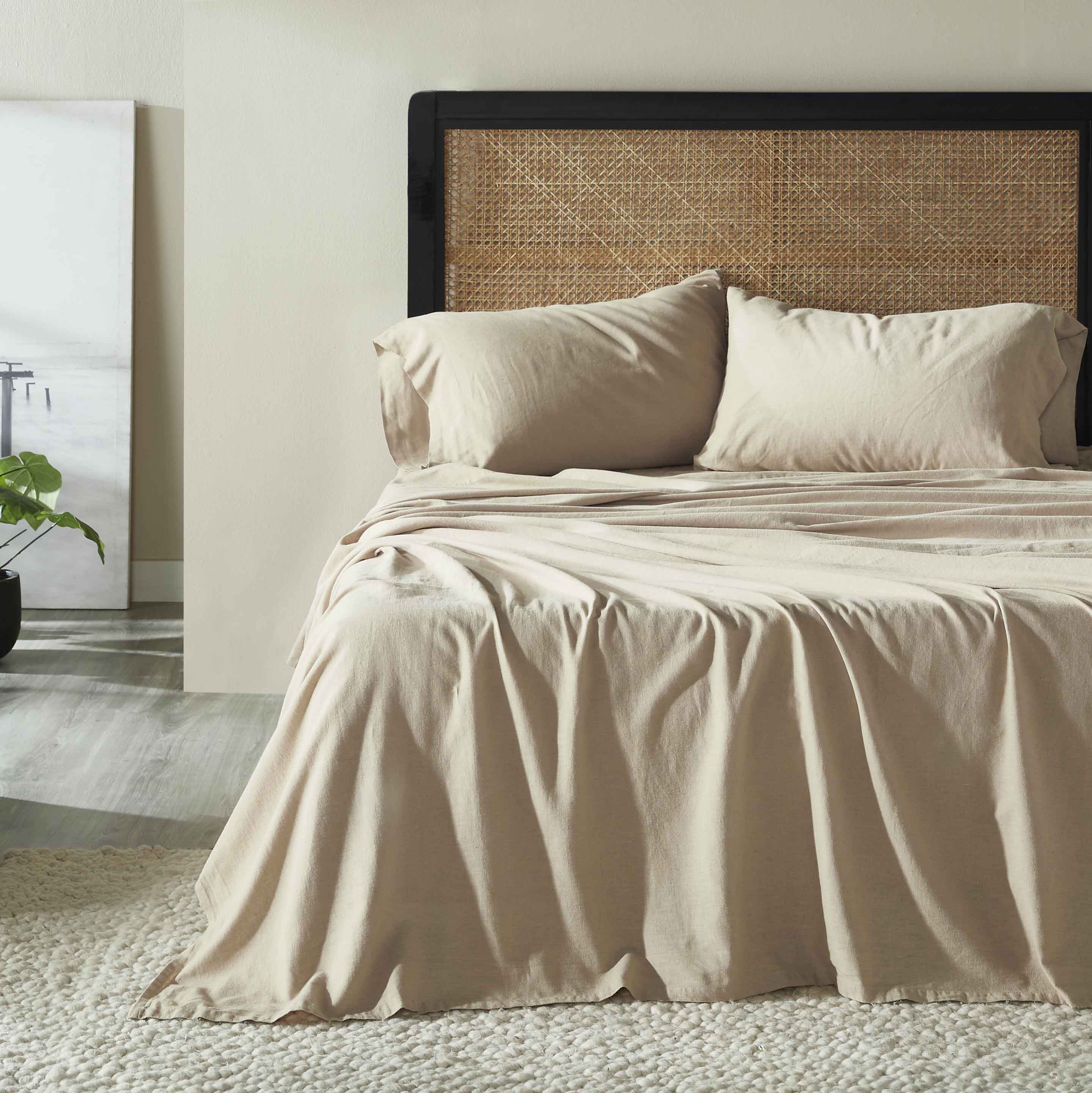 Orion Cotton Linen Blend Garment Washed Deep Pocket Bed Sheet Set