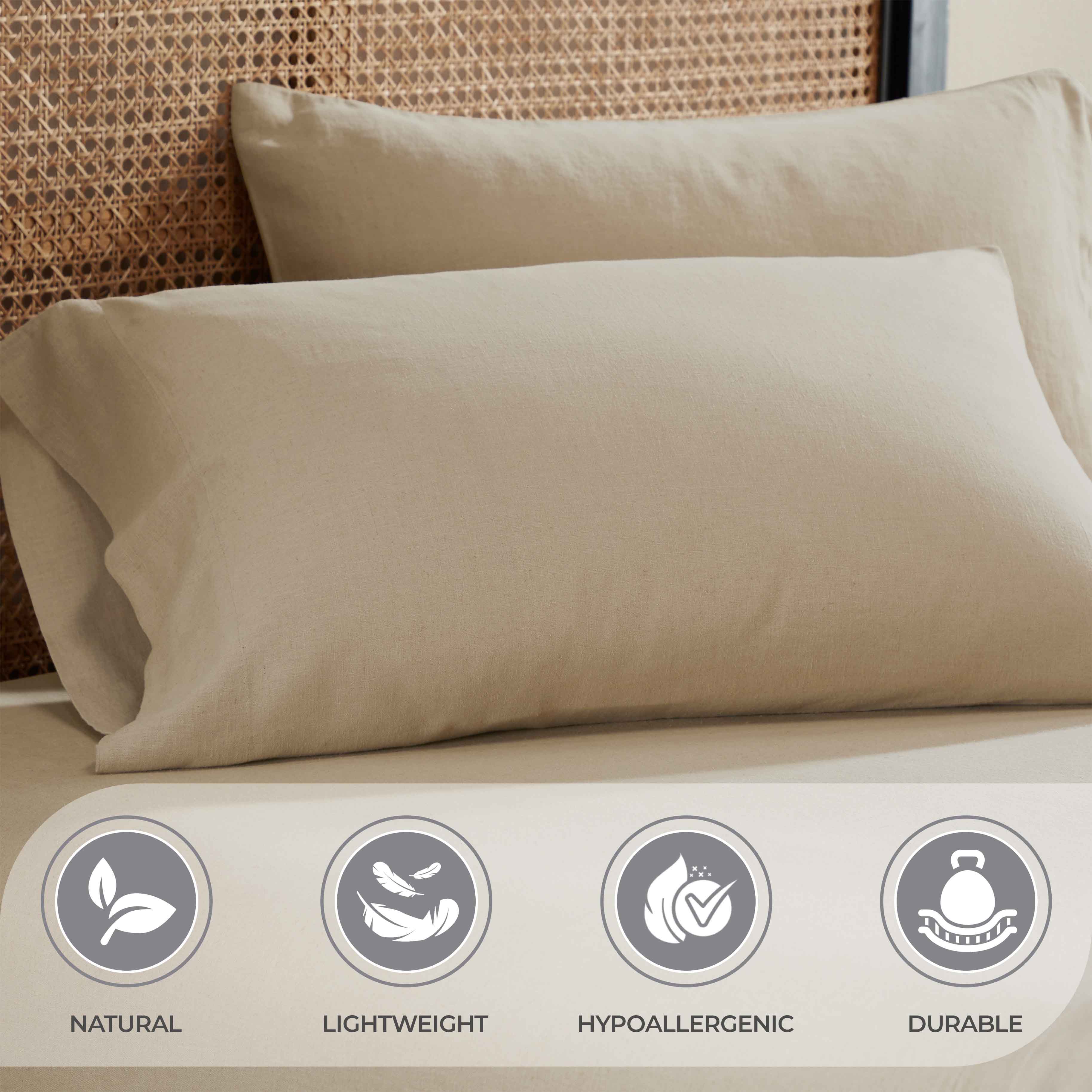 Orion Cotton Linen Blend Garment Washed Deep Pocket Bed Sheet Set