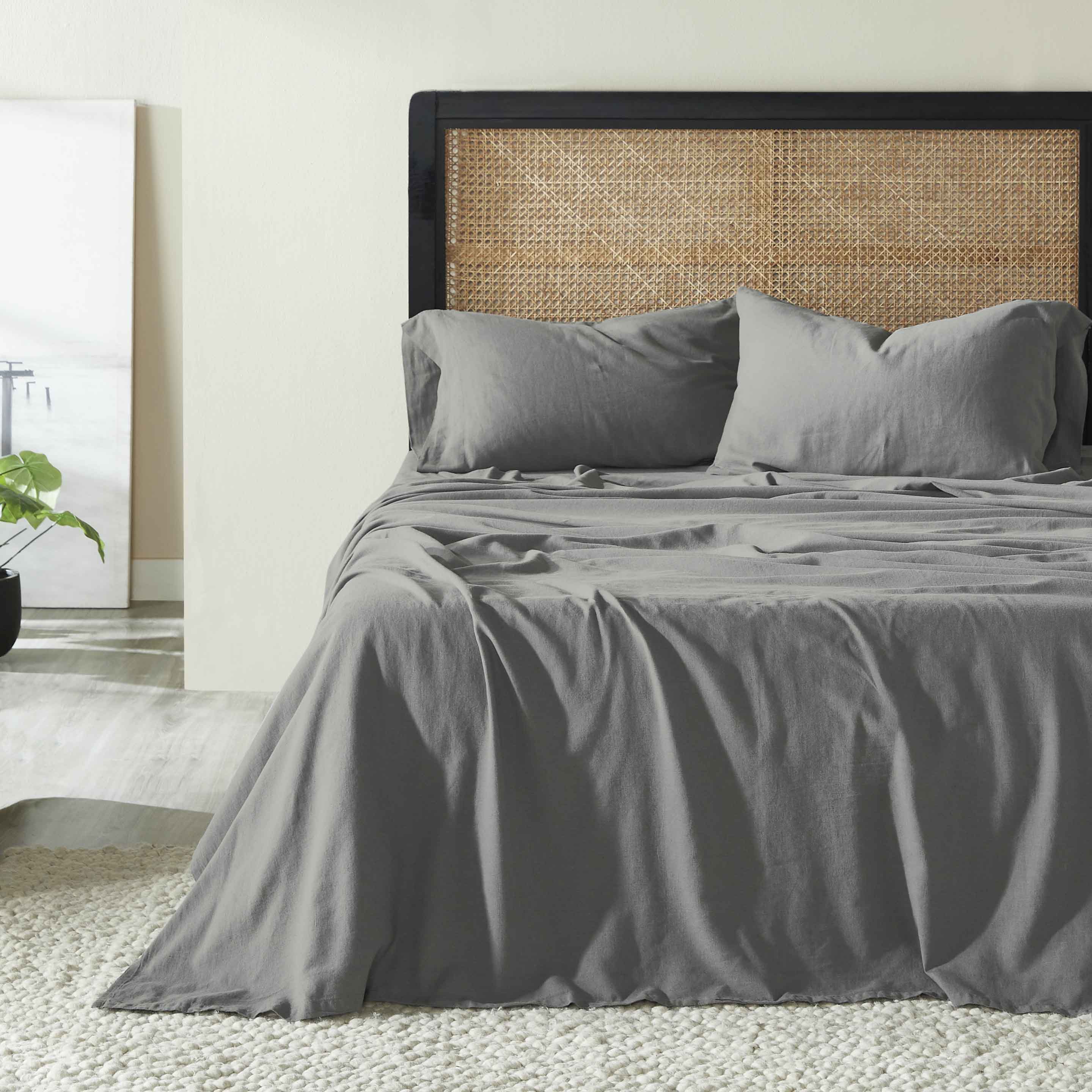 Orion Cotton Linen Blend Garment Washed Deep Pocket Bed Sheet Set