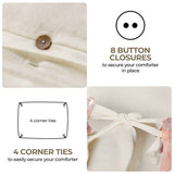 Orion Cotton Linen Garment 3 Piece Duvet Cover Set With Pillow Shams