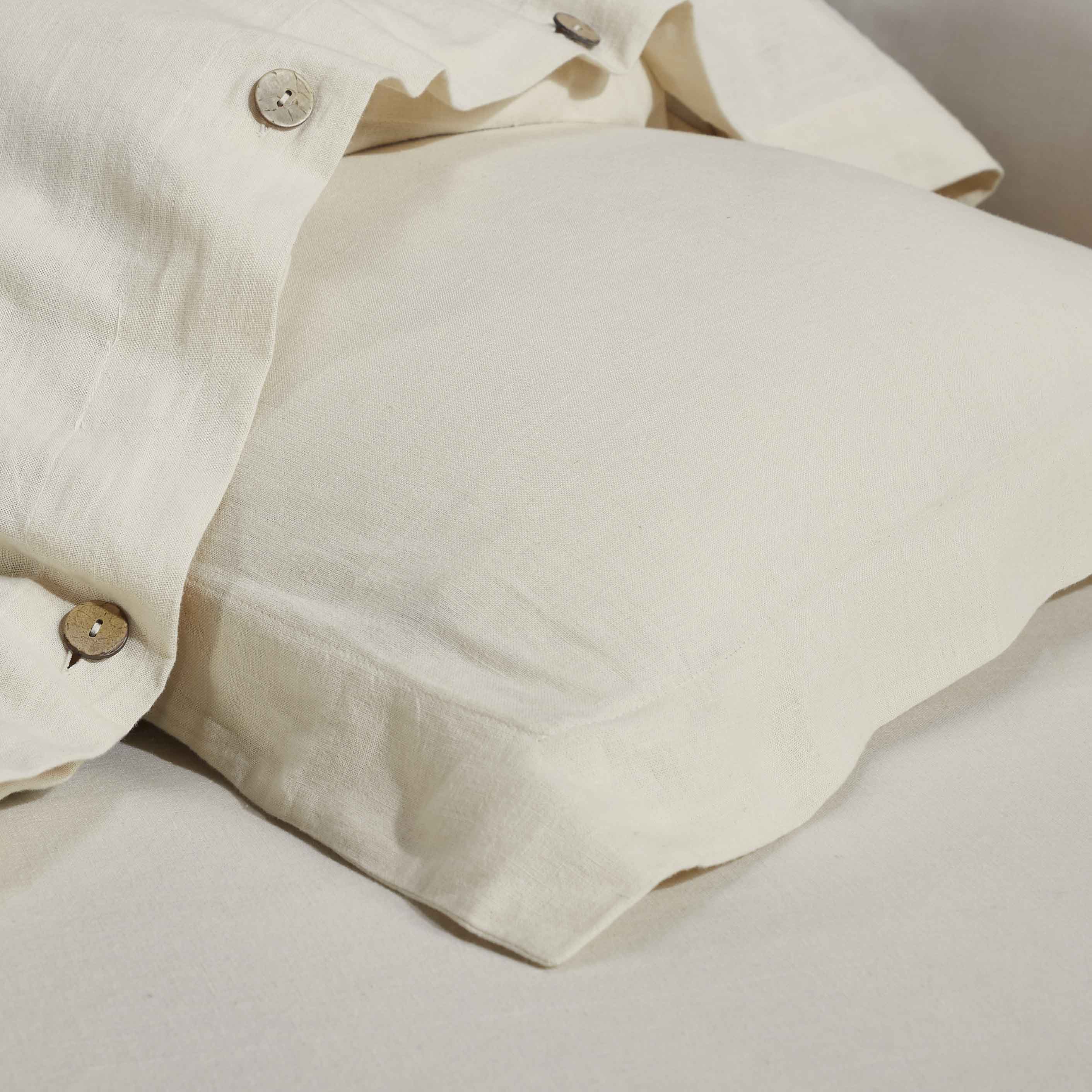 Orion Cotton Linen Garment 3 Piece Duvet Cover Set With Pillow Shams