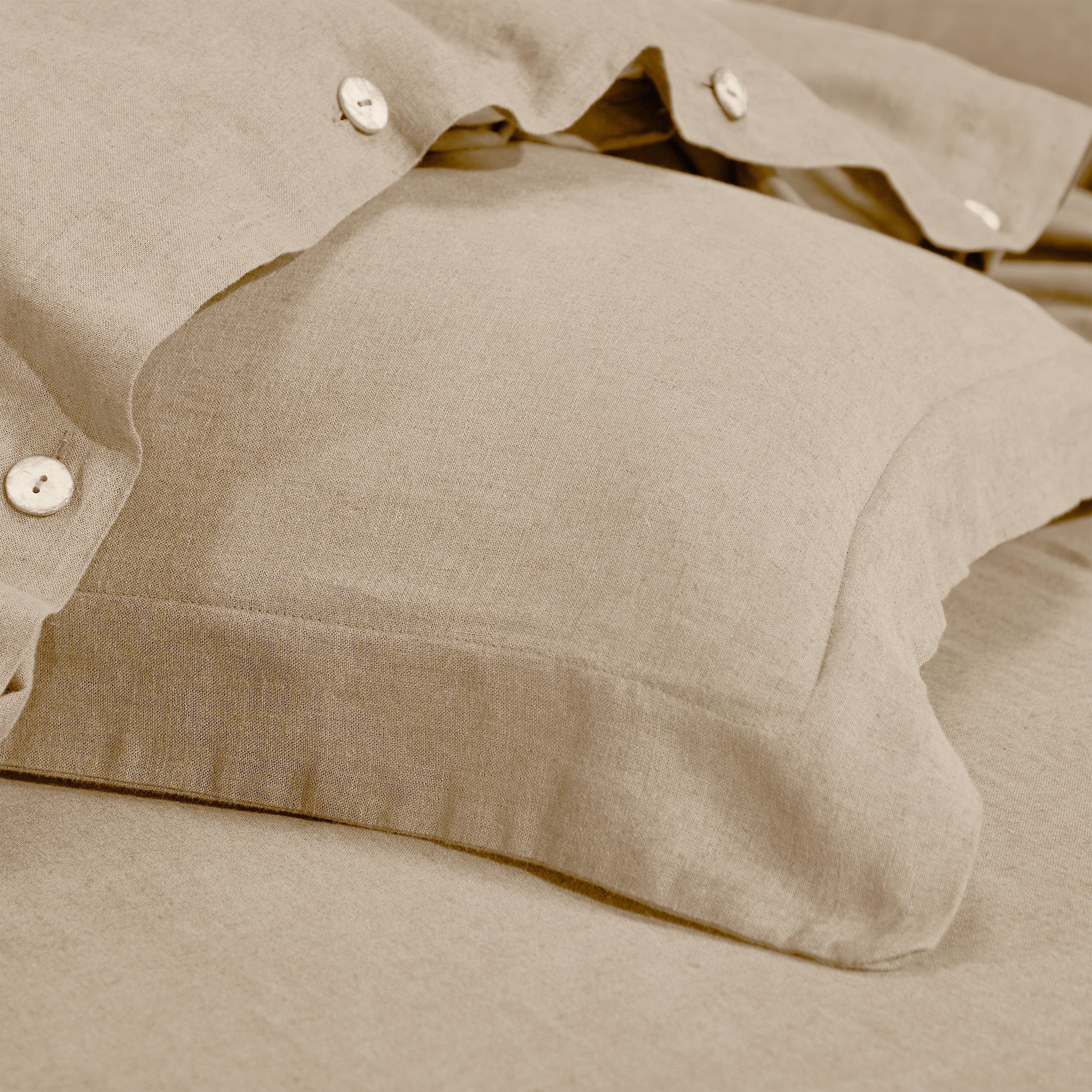Orion Cotton Linen Garment 3 Piece Duvet Cover Set With Pillow Shams