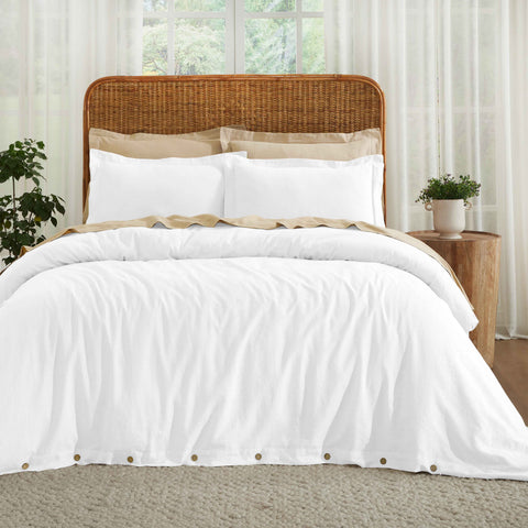 Cotton Linen Lightweight Breathable Duvet Cover Set