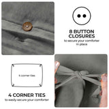 Cotton Linen Lightweight Breathable Duvet Cover Set