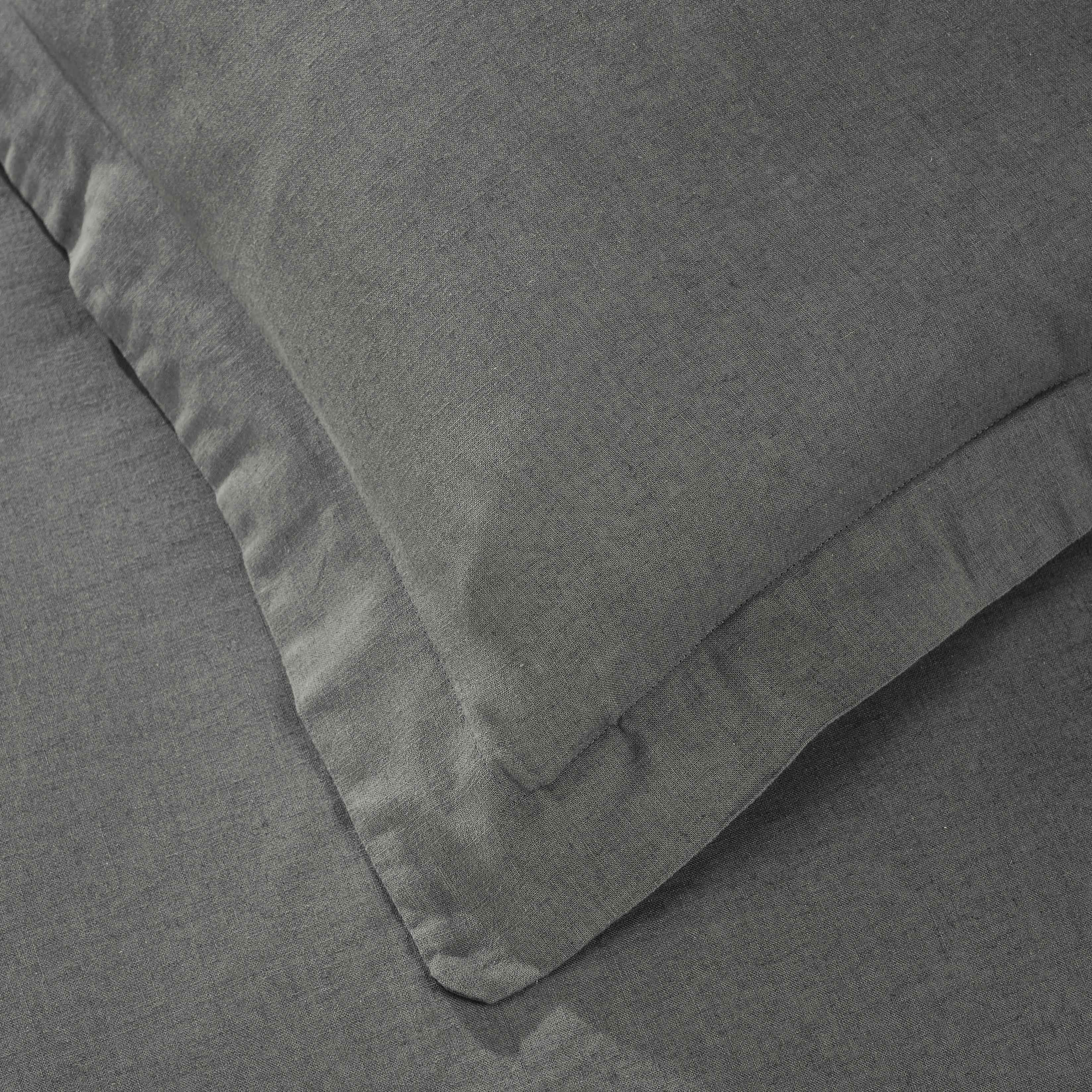 Orion Cotton Linen Garment 3 Piece Duvet Cover Set With Pillow Shams