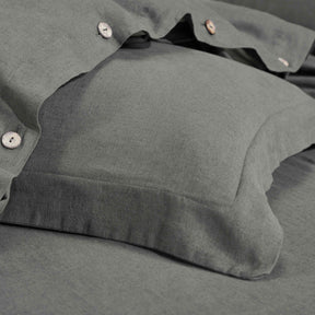Orion Cotton Linen Garment 3 Piece Duvet Cover Set With Pillow Shams