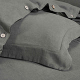 Orion Cotton Linen Garment 3 Piece Duvet Cover Set With Pillow Shams