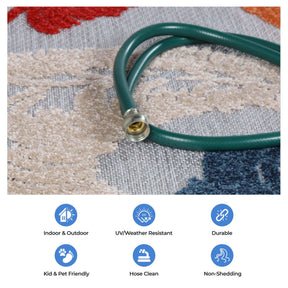 Oversized Feather Area Rug Modern Bohemian Indoor Outdoor Rugs