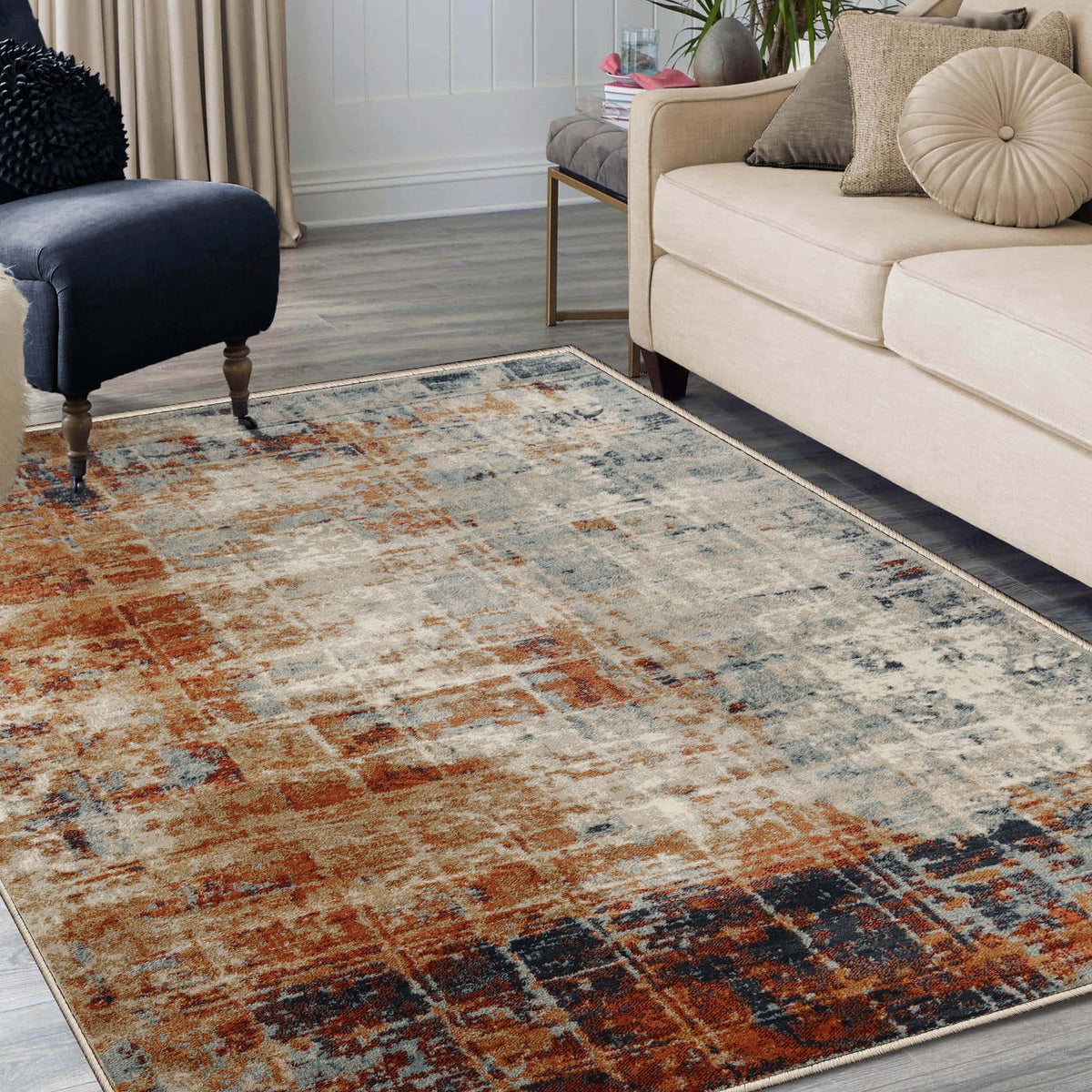 Palani Washed Striped Abstract Indoor Area Rugs or Runner Rug