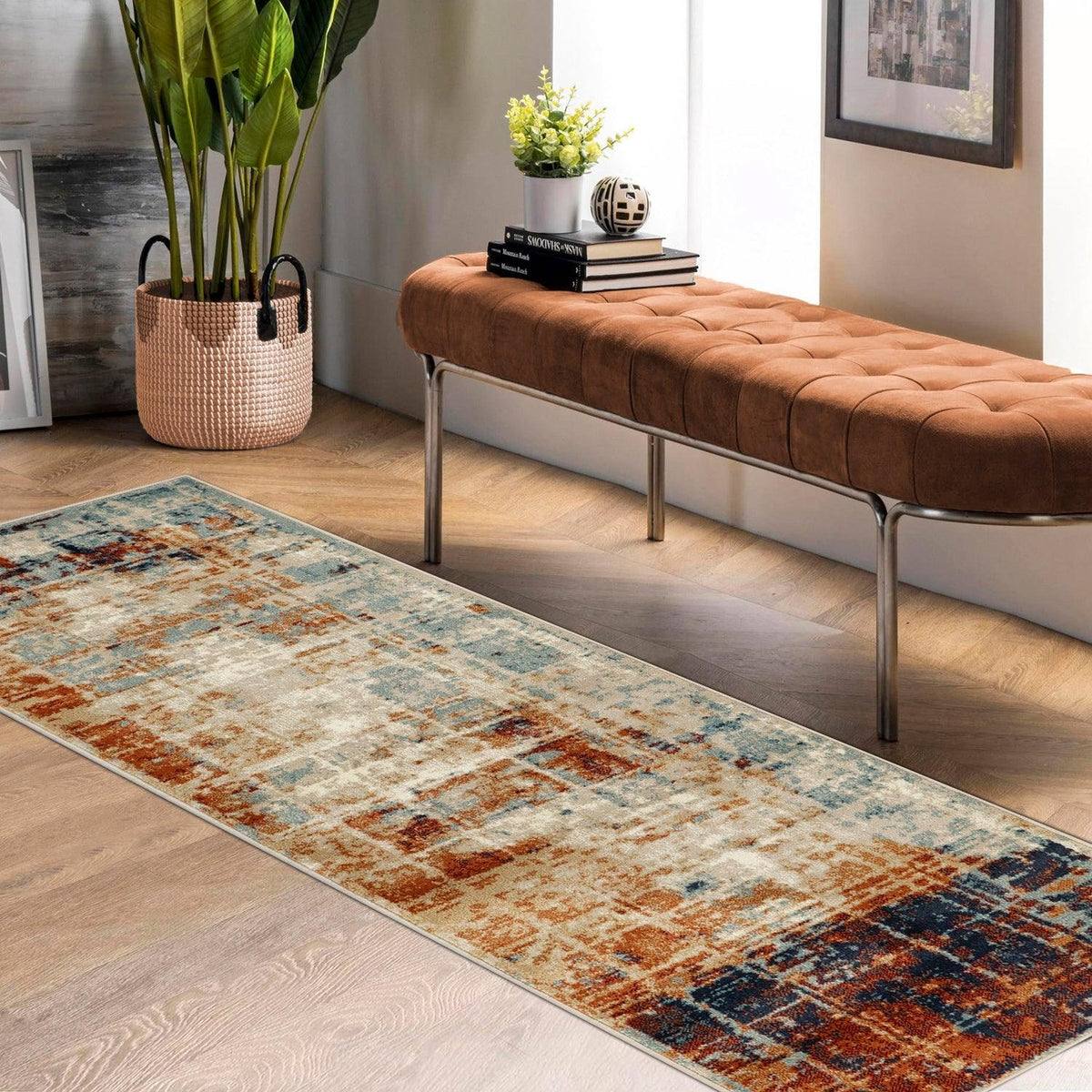 Palani Washed Striped Abstract Indoor Area Rugs or Runner Rug