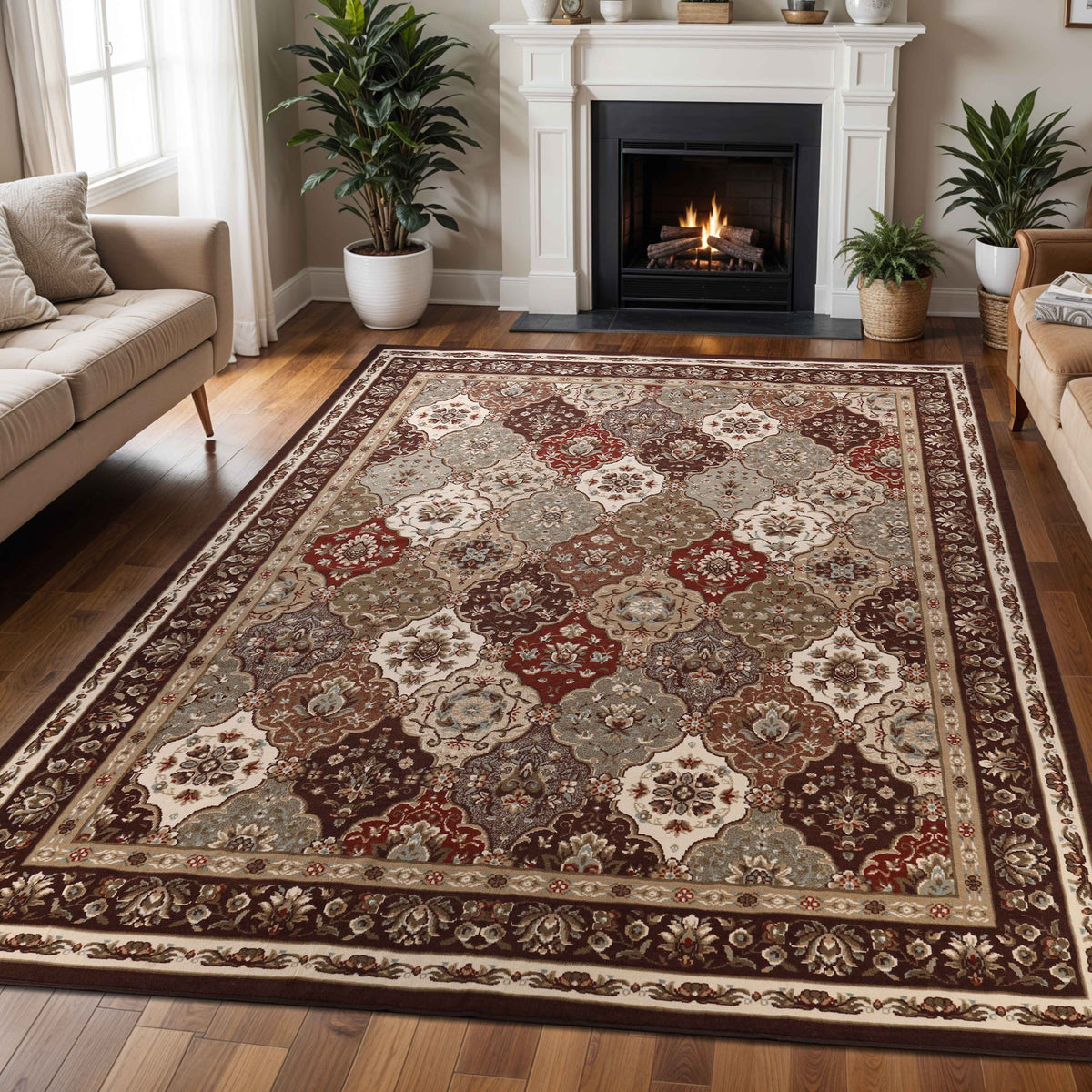 Palmyra Traditional Floral Medallion Indoor Area Rug Or Runner Rug