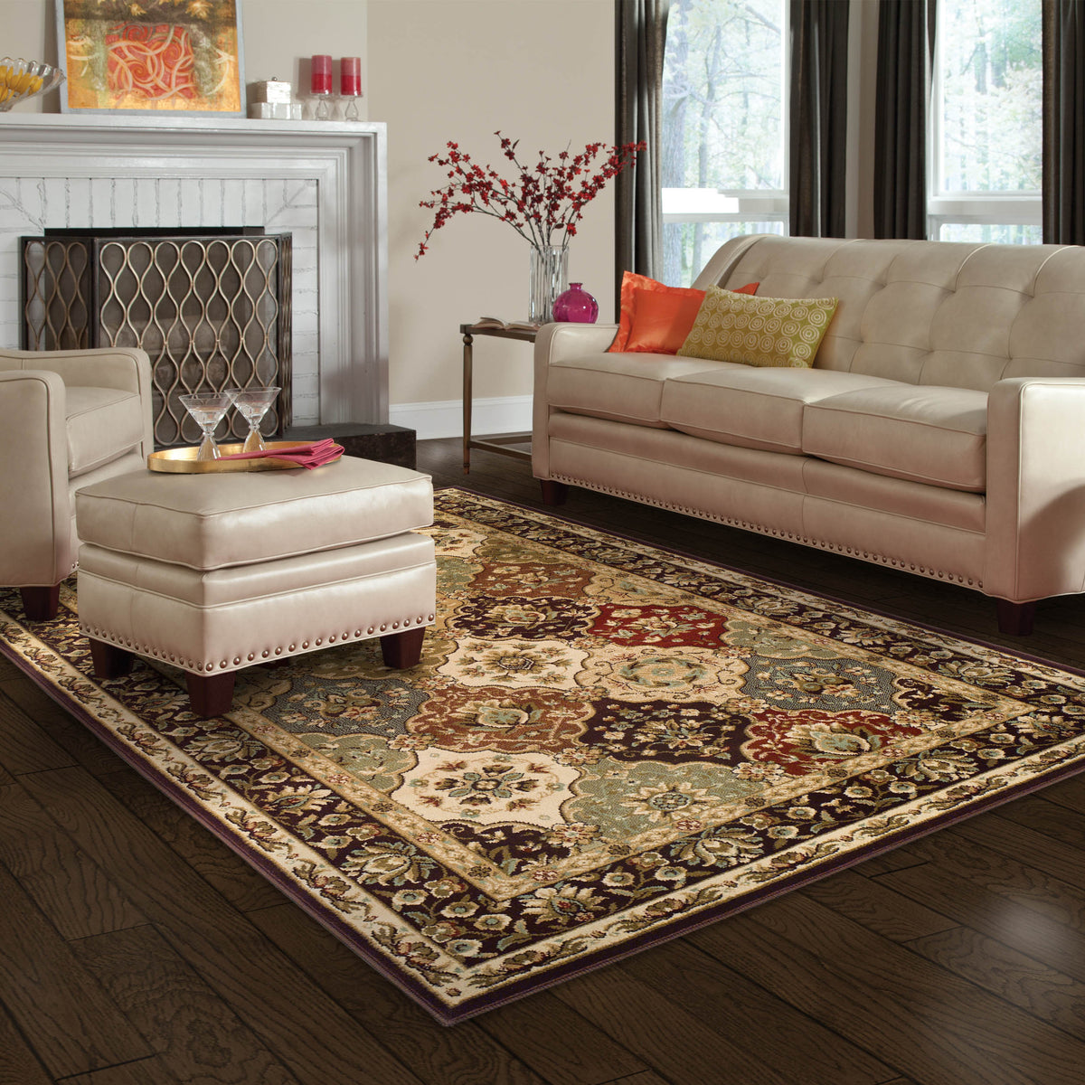 Palmyra Traditional Floral Medallion Indoor Area Rug Or Runner Rug