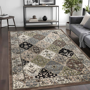 Paloma Contemporary Damask Indoor Area Rug or Runner Rug Or Door Mat