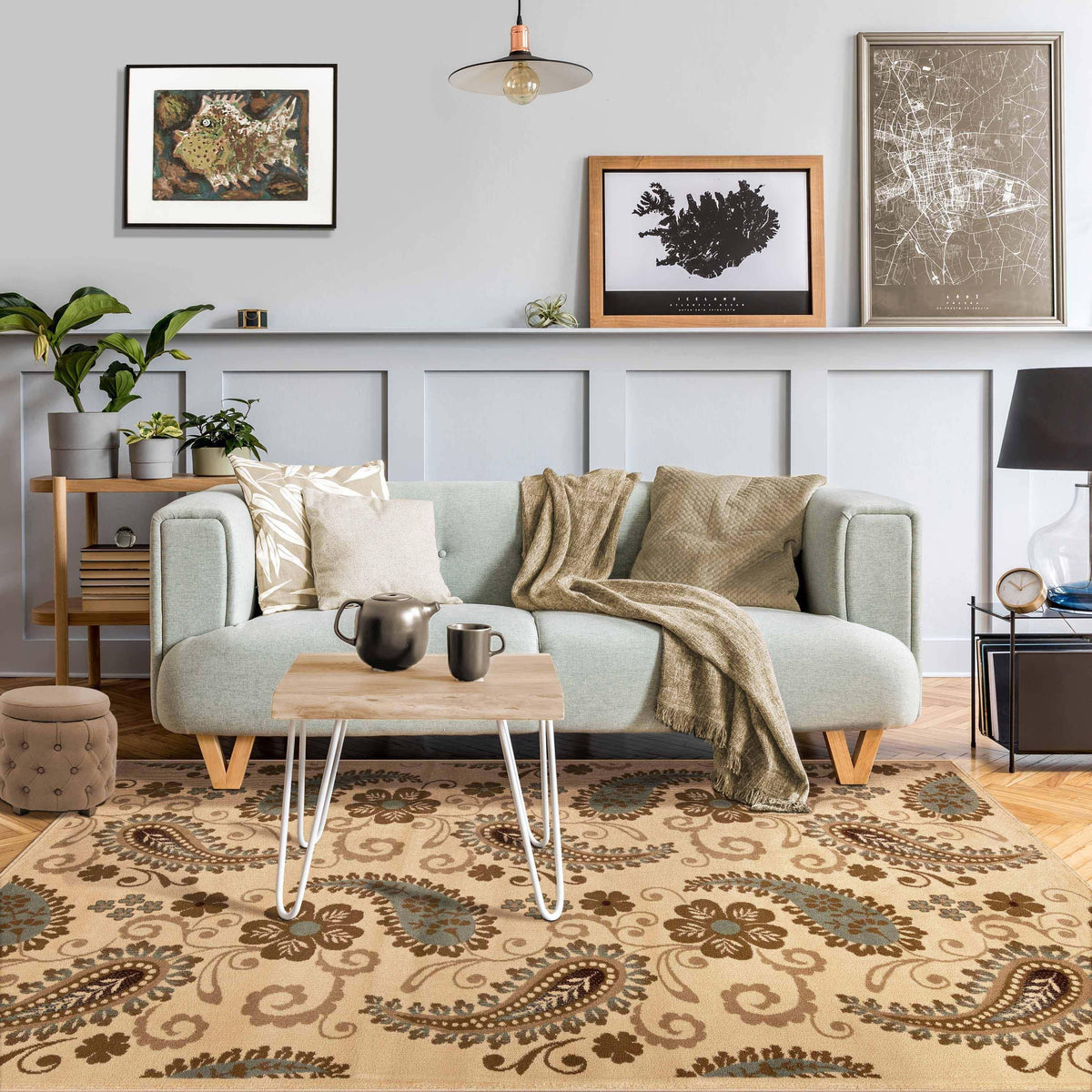 Parkway Vintage Floral Indoor Area Rug or Runner Rug