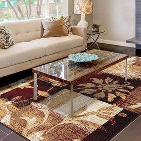 Pastiche Contemporary Floral Patchwork Indoor Area Rug or Runner