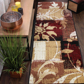 Pastiche Contemporary Floral Patchwork Indoor Area Rug or Runner