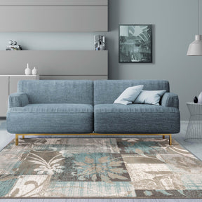 Pastiche Contemporary Floral Patchwork Indoor Area Rug or Runner