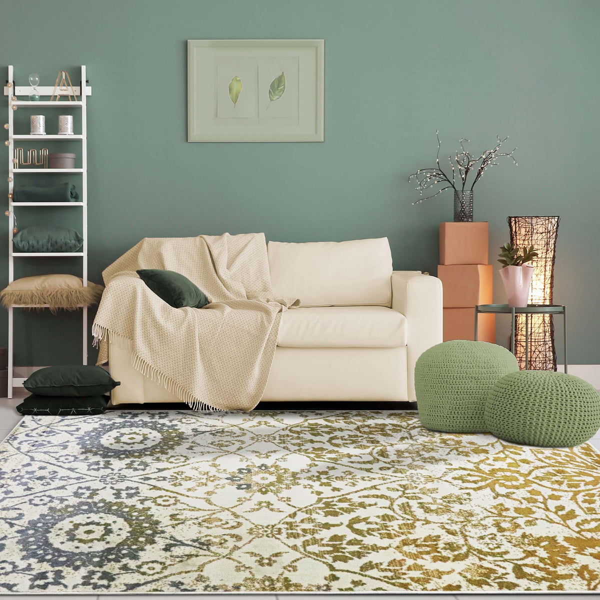 Pendleton Traditional Floral  Medallion Indoor Area Rug or Runner Rug