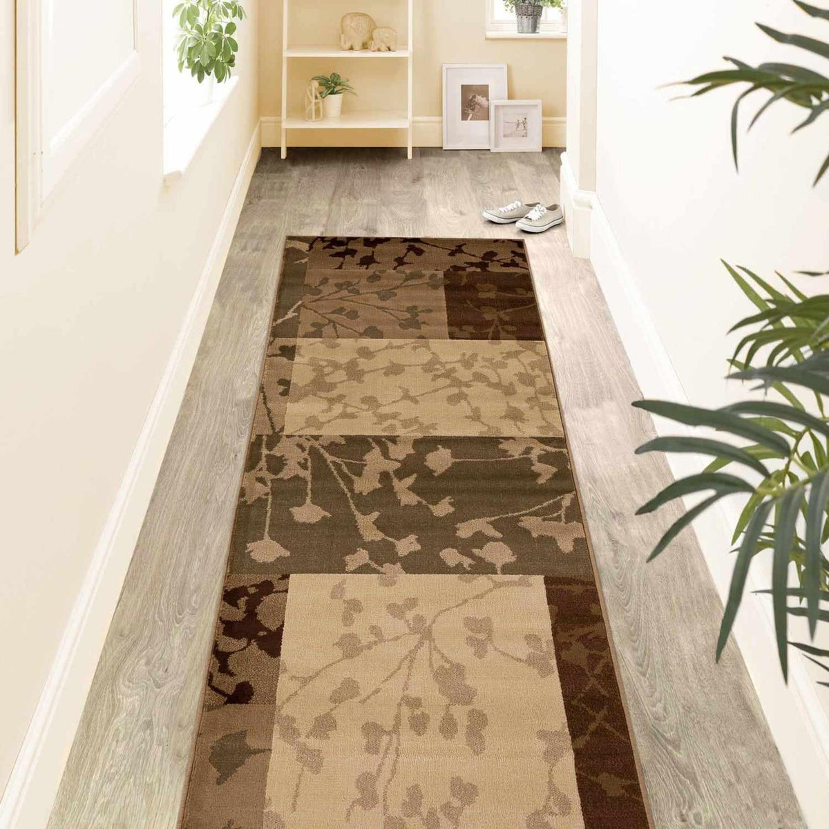 Phlox Geometric Botanical Square Indoor Area Rugs or Runner Rug
