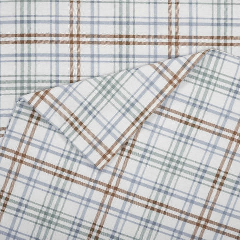 100% Cotton Flannel Plaid Bed Sheet Set - Classic Modern Farmhouse Deep Pocket