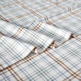 100% Cotton Flannel Plaid Bed Sheet Set - Classic Modern Farmhouse Deep Pocket