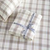 100% Cotton Flannel Plaid Bed Sheet Set - Classic Modern Farmhouse Deep Pocket