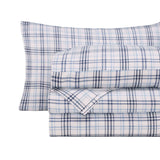 100% Cotton Flannel Plaid Bed Sheet Set - Classic Modern Farmhouse Deep Pocket