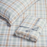 100% Cotton Flannel Plaid Bed Sheet Set - Classic Modern Farmhouse Deep Pocket