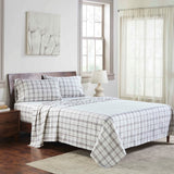 100% Cotton Flannel Plaid Bed Sheet Set - Classic Modern Farmhouse Deep Pocket
