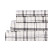 100% Cotton Flannel Plaid Bed Sheet Set - Classic Modern Farmhouse Deep Pocket