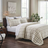 100% Cotton Flannel Plaid Farmhouse Duvet Cover Set