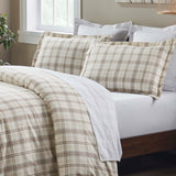 100% Cotton Flannel Plaid Farmhouse Duvet Cover Set