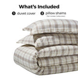 100% Cotton Flannel Plaid Farmhouse Duvet Cover Set