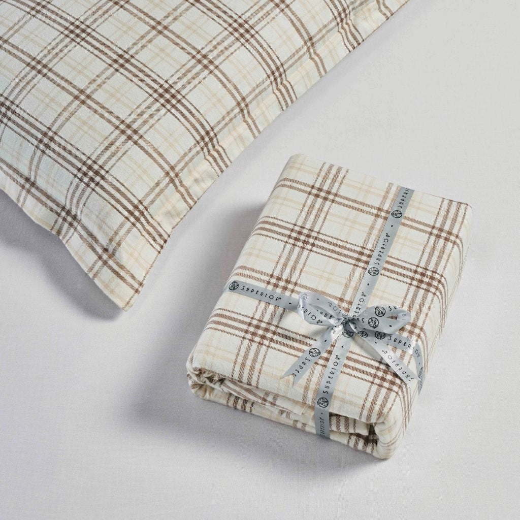 Plaid Flannel Cotton Classic Modern Farmhouse Duvet Cover Set