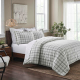 100% Cotton Flannel Plaid Farmhouse Duvet Cover Set